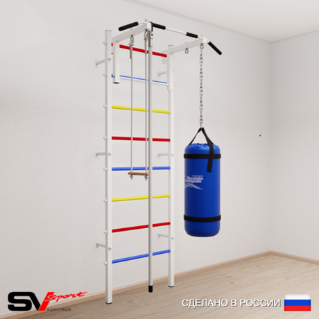 Шведская стенка Sv Sport 5152 (Турник стандарт/Канат/Трапеция/Цепь/Мешок 22кг)