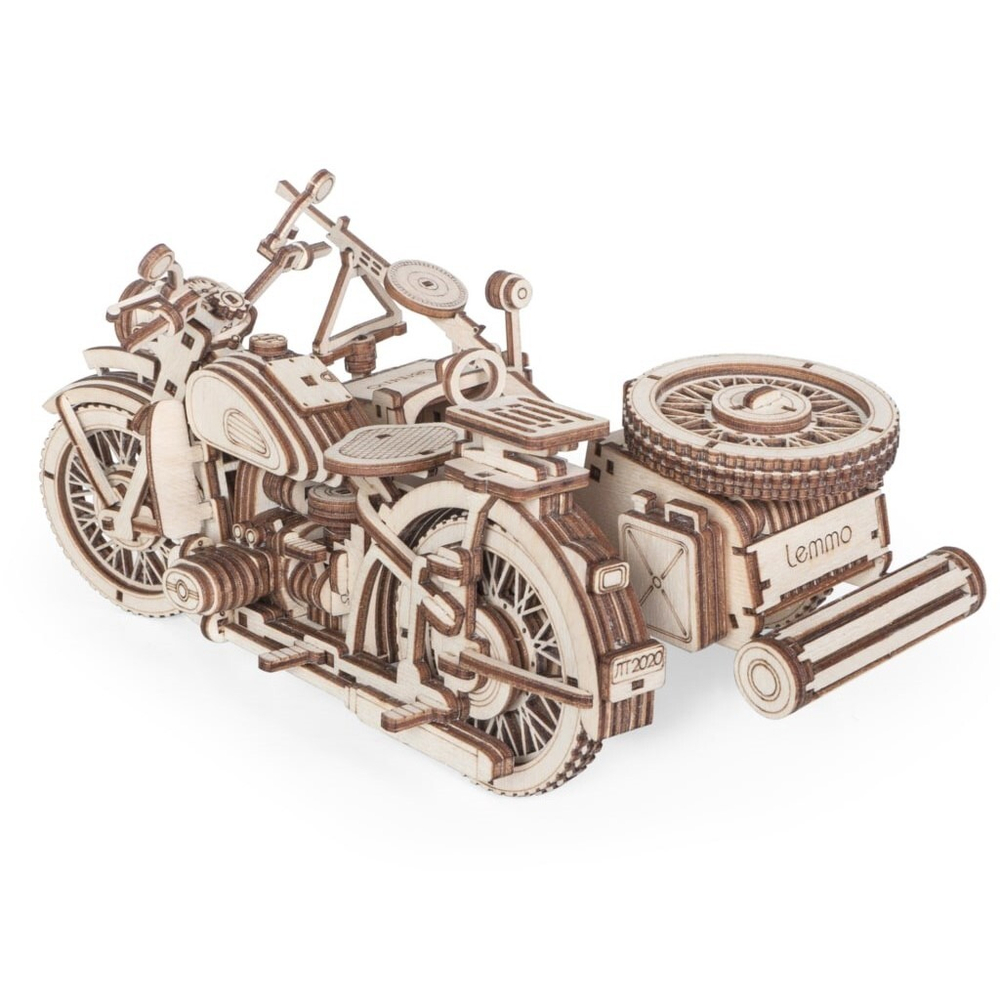 Деревянный конструктор Мотоцикл с коляской УРАН (Lemmo)