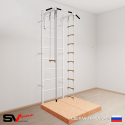 Шведская стенка Sv Sport 5164 (Турник стандарт/Канат/Лестница/Трапеция/Мат 1м)