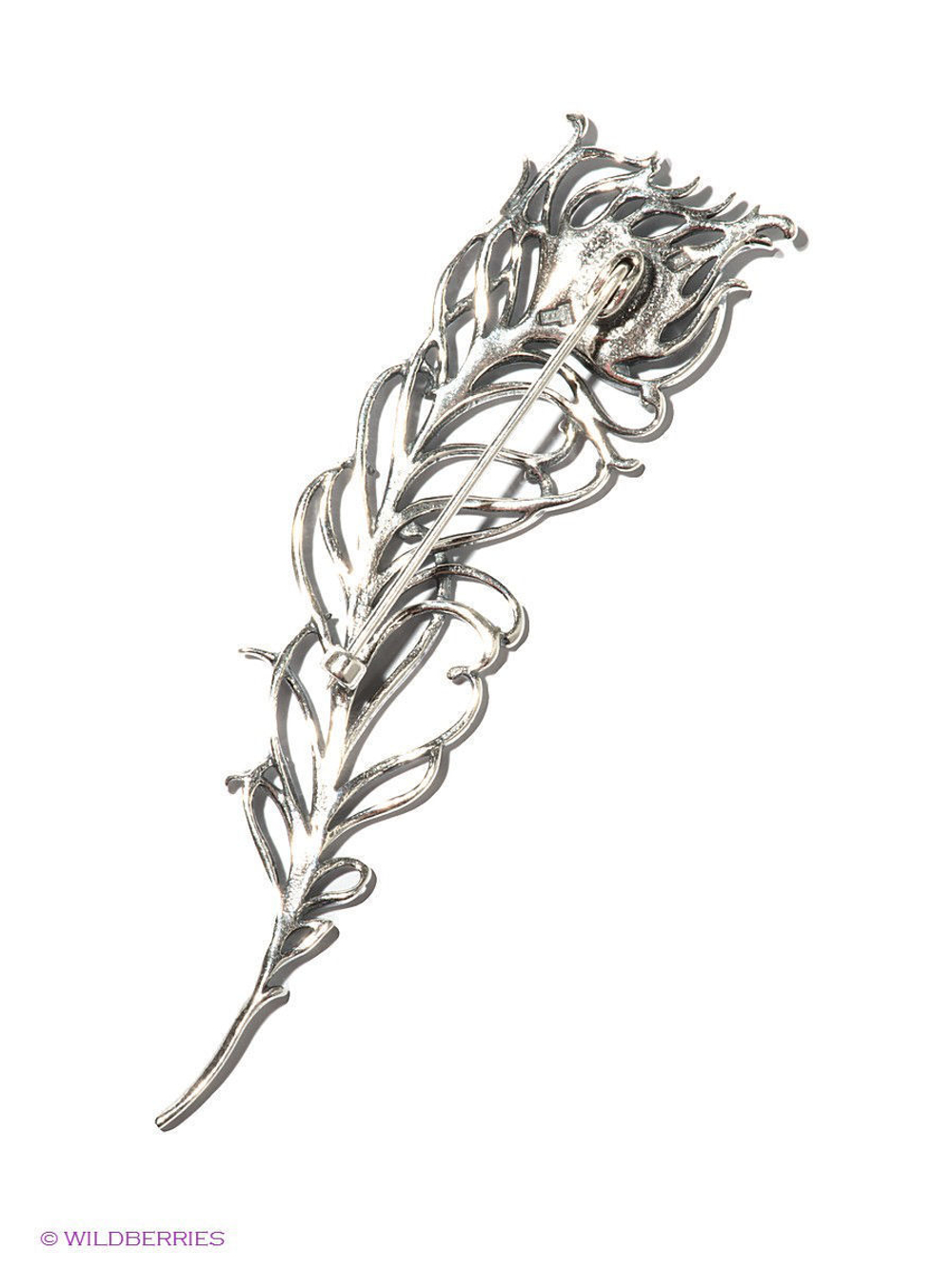 "Эндель" брошь в серебряном покрытии из коллекции "Модерн" от Jenavi с замком булавка