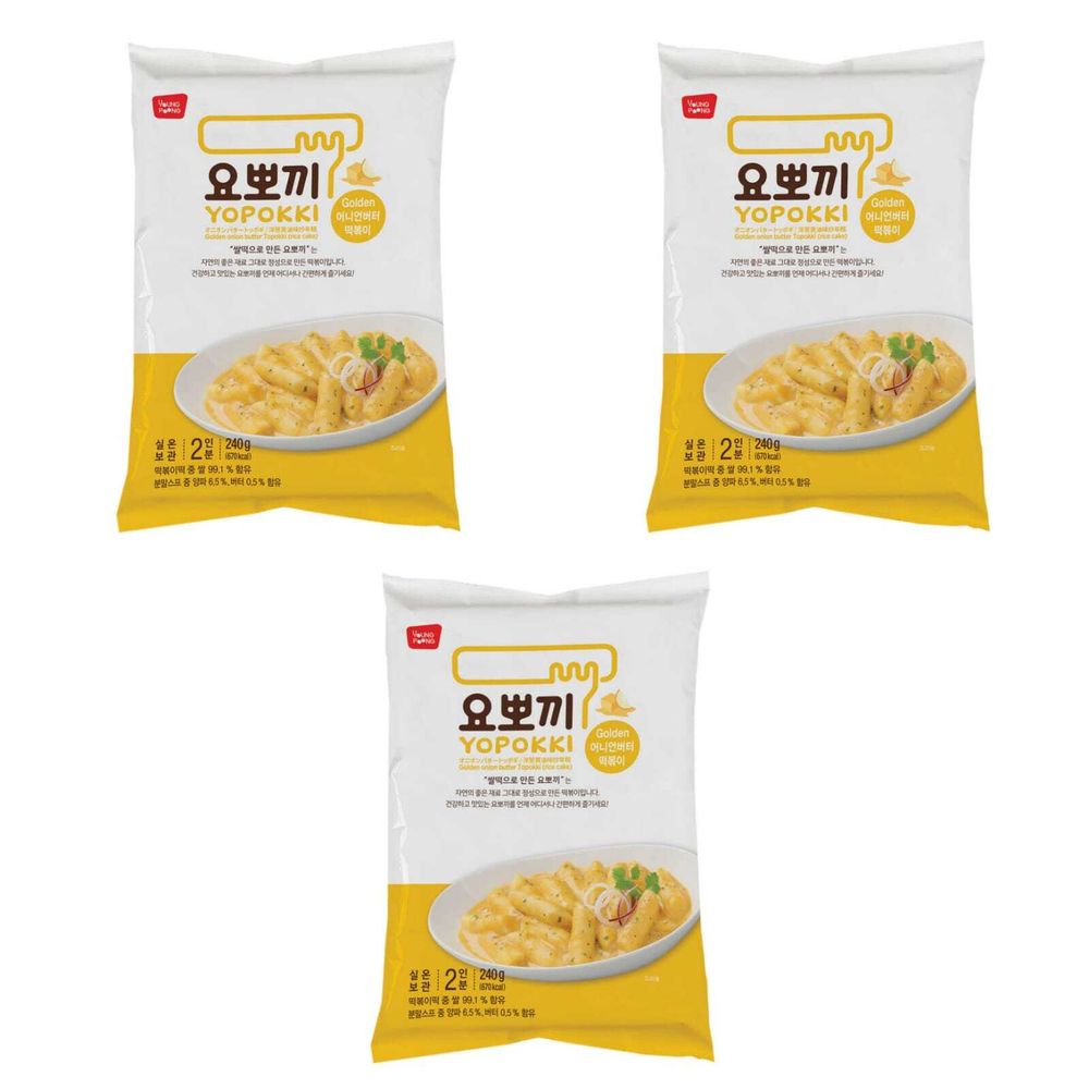 Рисовые палочки Токпокки Yopokki Сливочно-луковые 240 г 3 шт