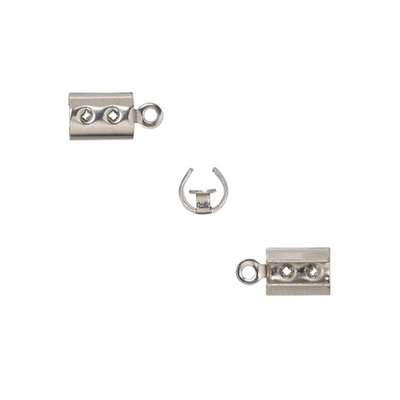 K245 Концевики 11*5,5мм (внутр.4мм), нержав.сталь, пара