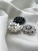 Пуговицы Стразы1 серебристые с черными деталями