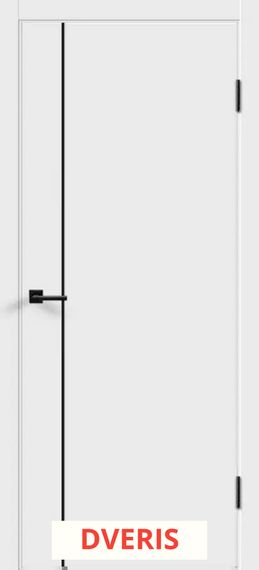 Межкомнатная дверь с молдингом Flat M1 ПГ (Белый)