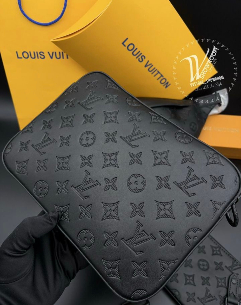 Сумка Louis Vuitton Trio Monogram Shadow Black