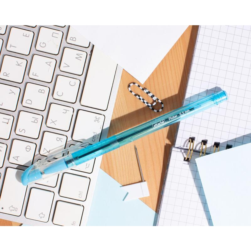 Ручка шариковая Attache "Flicker", синяя, 0,5мм., маслянная, грип