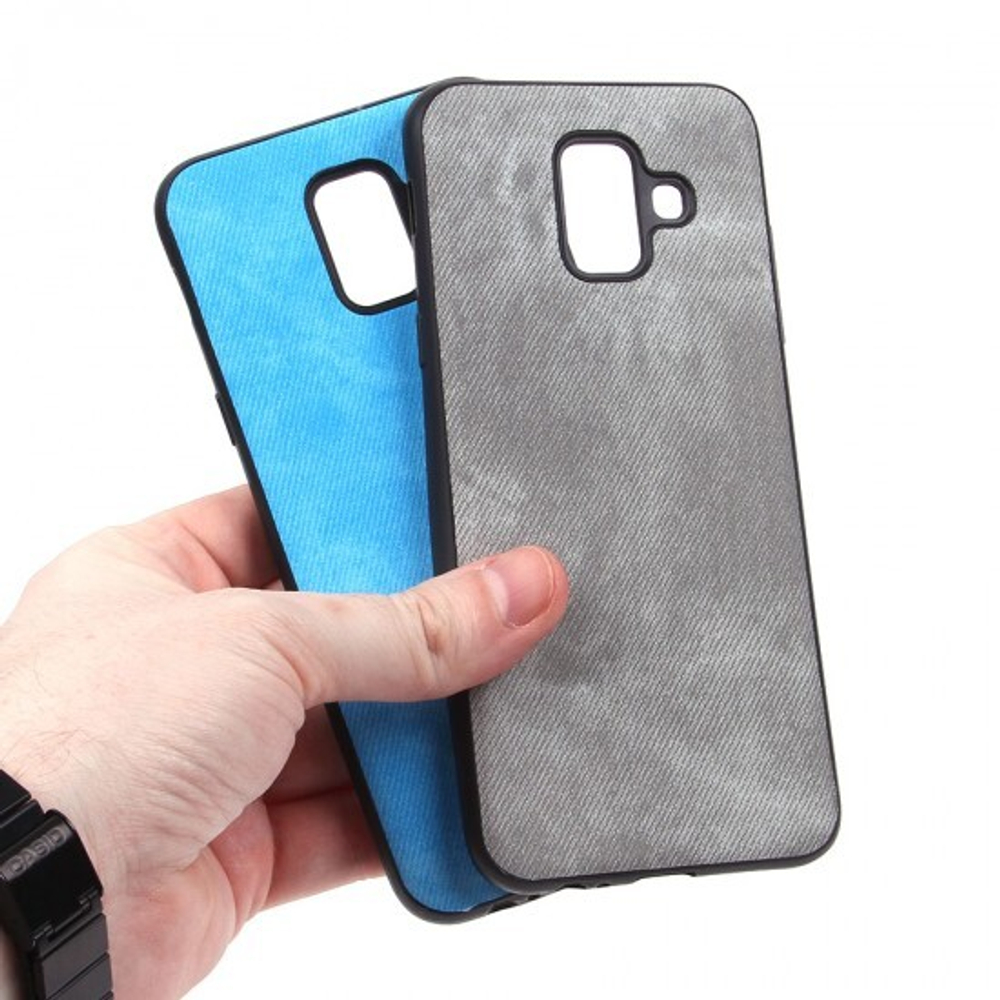 Чехол текстильный для Samsung Galaxy A6 (2018), 010817 Голубой