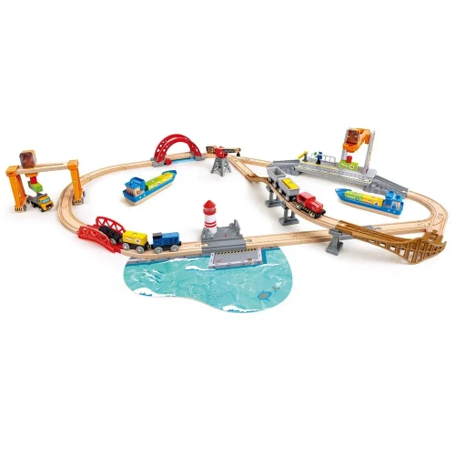 Деревянная железная дорога Доставка груза в порту