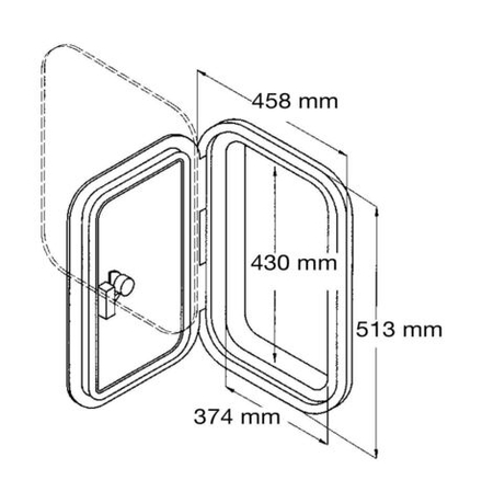Люк смотровой 458 х 513 мм, серый