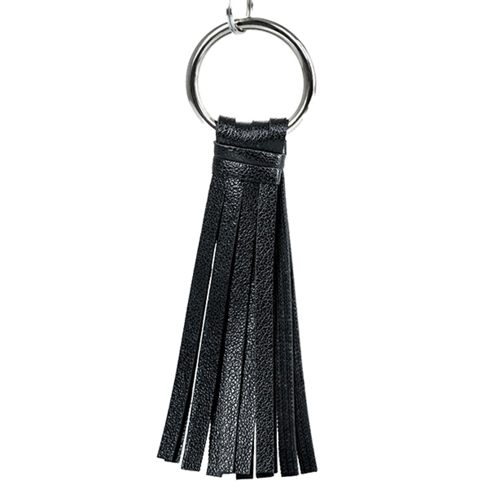 Черно-серебристые зажимы для сосков с кисточками ToyFa Theatre 705011