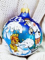 Елочный шар Золотая рыбка 8 см, Батик (КУ-80-80811)