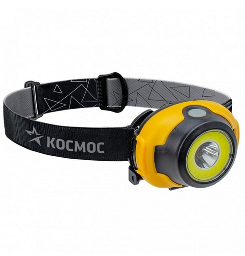 Фонарь налобный КОСМОС KocH103COBLED, 3Вт, 2W COB LED, 3 режима работы, 3*AAA