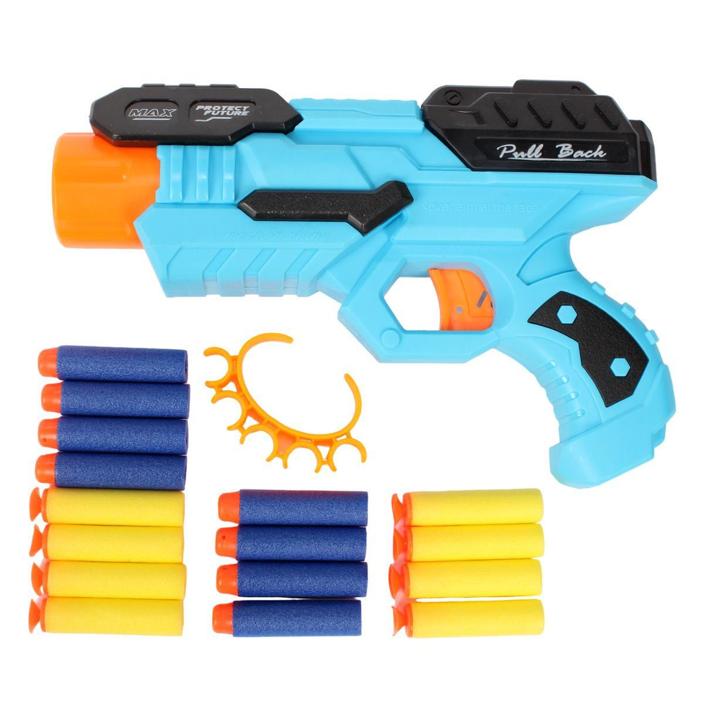 Пистолет с мягк.пулями, коробка JM110-65