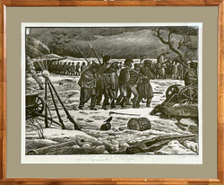 Харламов С.М. (род. 1942) . Отступление французов (в 1812 году). Линогравюра, 1987.