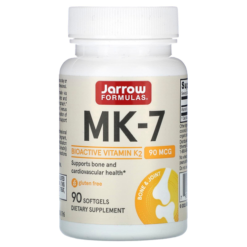 Jarrow Formulas, MK-7, 90 мкг, 90 мягких таблеток