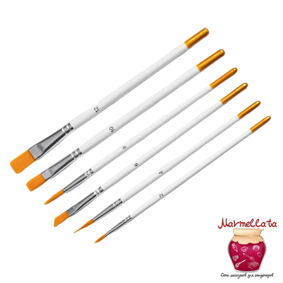 Набор кисточек для декорирования "Ларсон", 6 шт