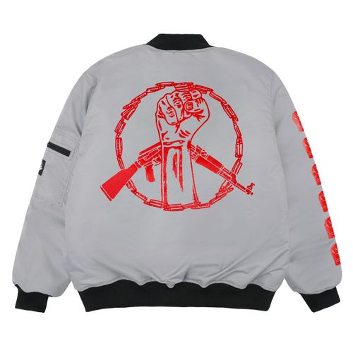 Бомбер Hook Кулак серый