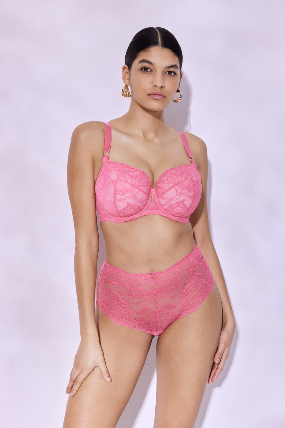 Кружевной бюстгальтер Coachella (Размер: 70F) (Цвет: розовый)