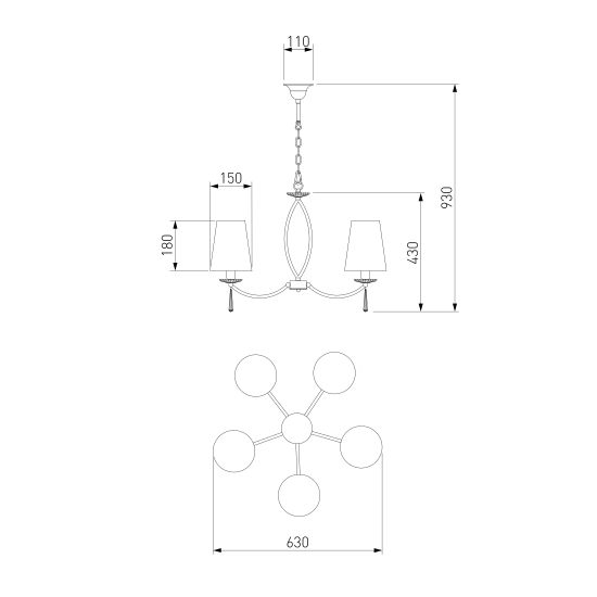 60079/5 / подвесной светильник / хром