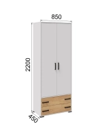 Шкаф распашной для одежды Лючия белый