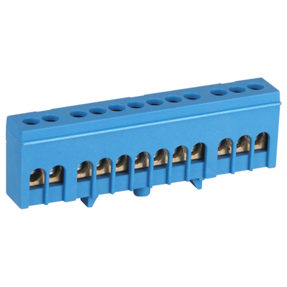 Шина ЭРА NO-224-100 N ноль в изолированном корпусе на DIN-рейку ШНИ-6х9-12-Д синий | Шины N, PE, PEN