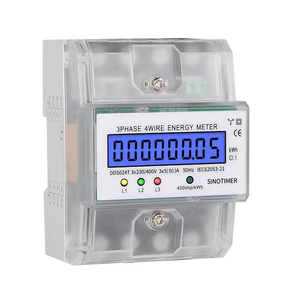 3-фазный 4-проводный счетчик энергии 220 / 380V 5-80A Энергопотребление Счетчик электросчетчик