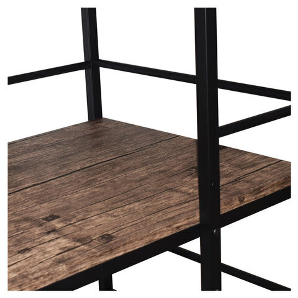 Стол на металлокаркасе BRABIX "LOFT CD-005", 1200х520х1200 мм, 3 полки, цвет морёный дуб, 641221