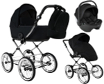 Детская коляска Roan Bass Next Classic d14 2.0 3 в 1 с автокреслом Pituso Baesa Pro Black BSNC/95/2 Caviar/Black/руч.Cappuccino