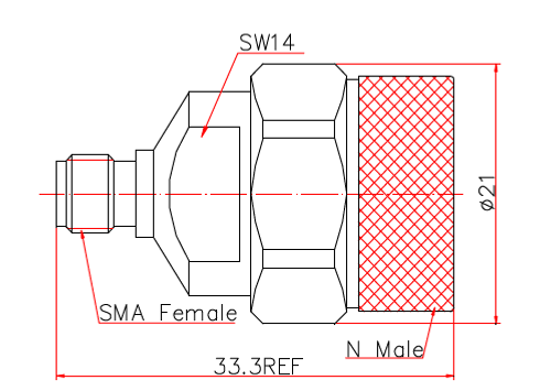 LT-NMSMAF, Коаксиальный переходник (N вилка) / SMA (розетка), 18 ГГц