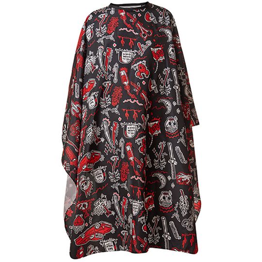 Накидка парикмахерская Harizma, 140х160см, рисунок "Barber's horror" (h10889)