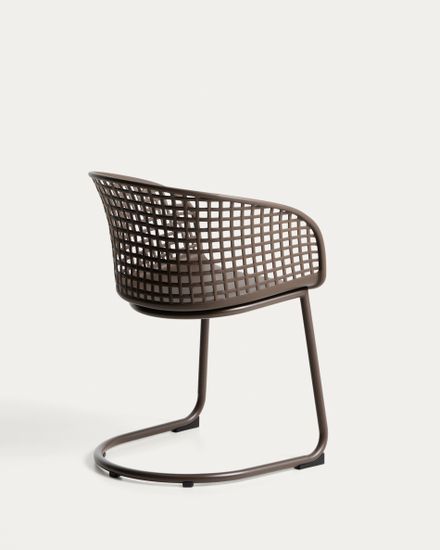 Уличный стул Tenaro из коричневого пластика и стали