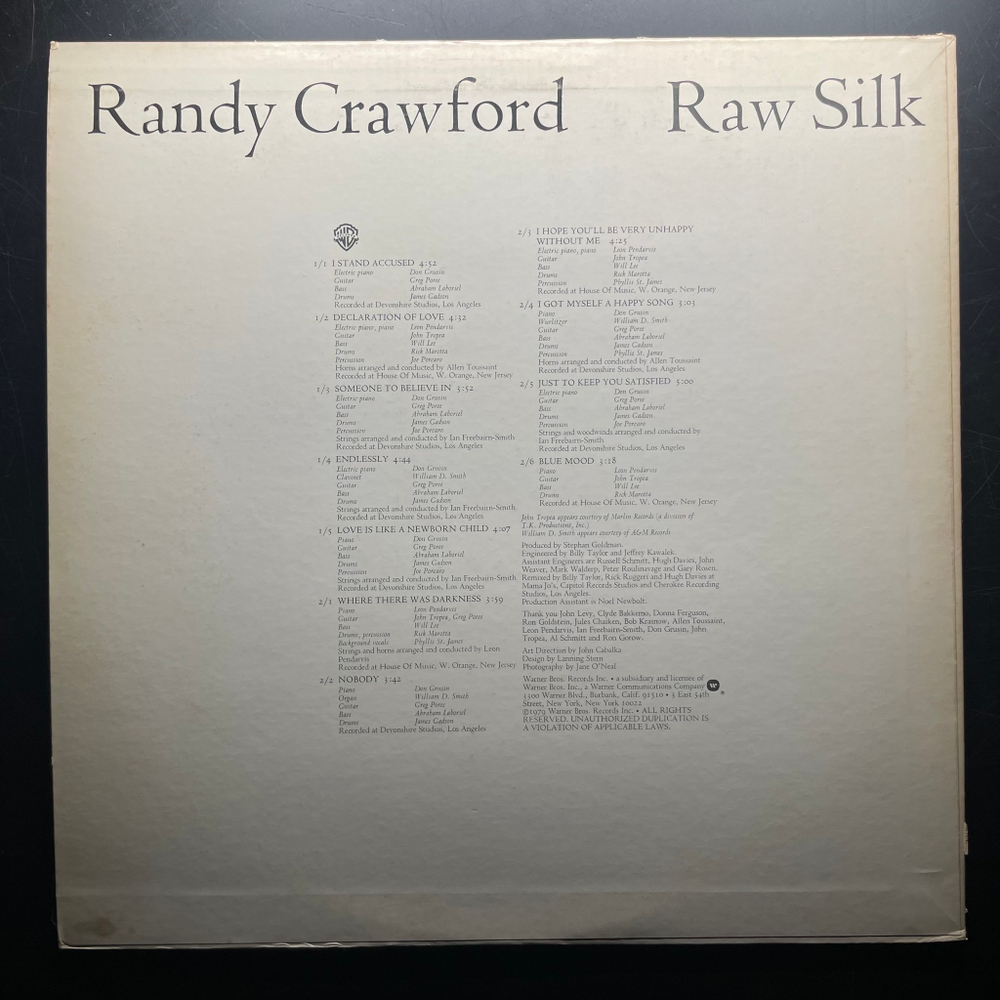 Randy Crawford ‎– Raw Silk (Япония 1979г.) Promo