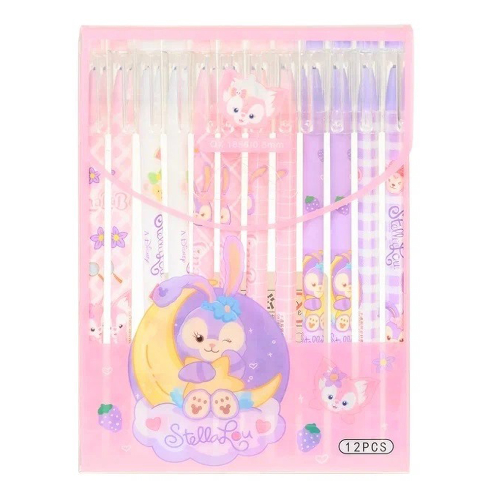 Ручка гелевая, пиши-стирай, Basir, синие чернила, серия "Зайчик ", цветной корпус, 12 шт