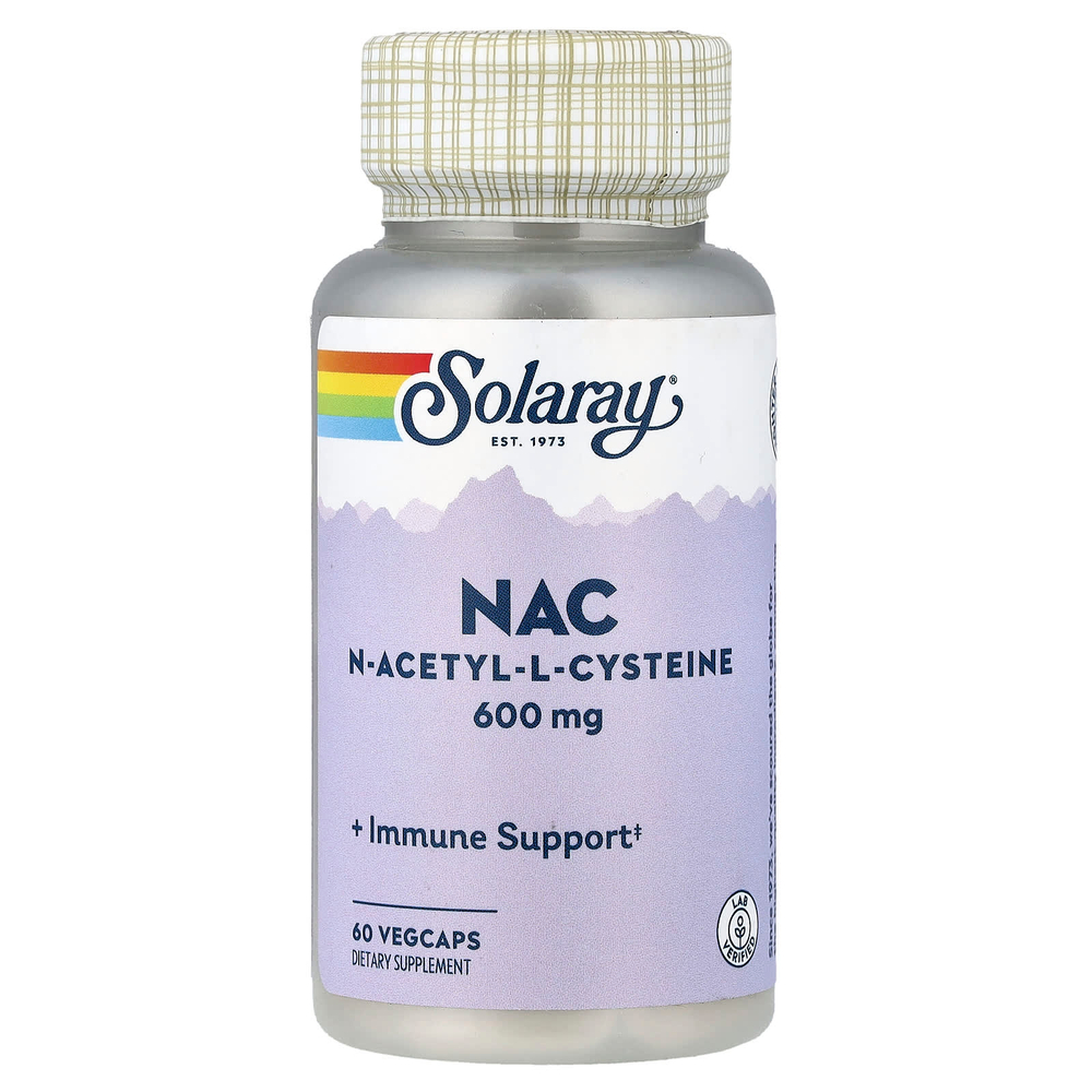 Solaray, NAC, 600 мг, 60 вегетарианских капсул