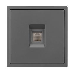 Механизм телефонной розетки SCT-NOBE-MTL1-SFPL-GR (RJ-11, 4C) (Arlight, Серый базальт) 054303