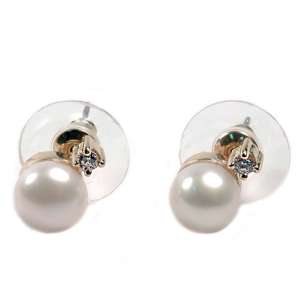 Пусеты "Соло" жемчуг, фианит