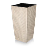 Кашпо "Camellia" ротанг, вставка V= 9л 245*245*285 слоновая кость