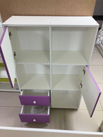Стеллаж Кубик В-2 МДФ белый/фиалка