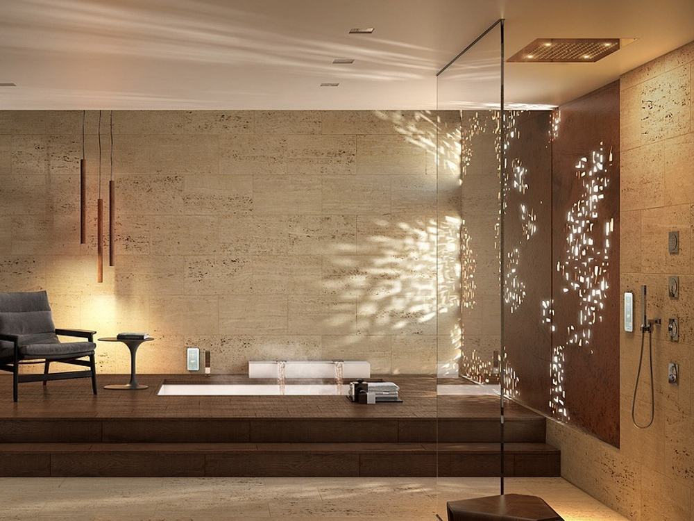 Bossini Dream Multifunction душ потолочный 570х470 мм с функциями: тропический душ и каскад, со светодиодами Led RGB, цвет хром