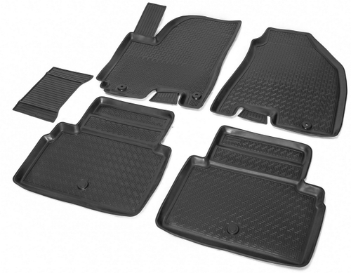 Коврики в салон автомобиля Rival для JAC S5 (Eagle) 2013-2021, полиуретан, с крепежом, 5 частей, 19201001