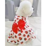 Платье для кошек и собак мелких пород «Бонита на прогулке», клубнички, размер L, длина спинки 30-32см