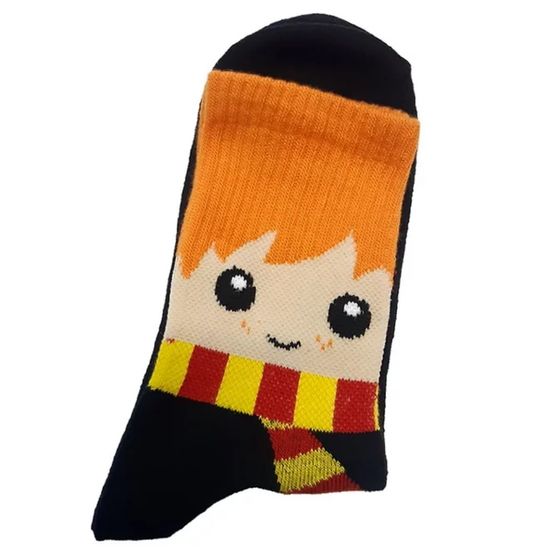 Носки Гарри  Поттер "Рон Уизли", р-р 36-40  (черный-рыжий)