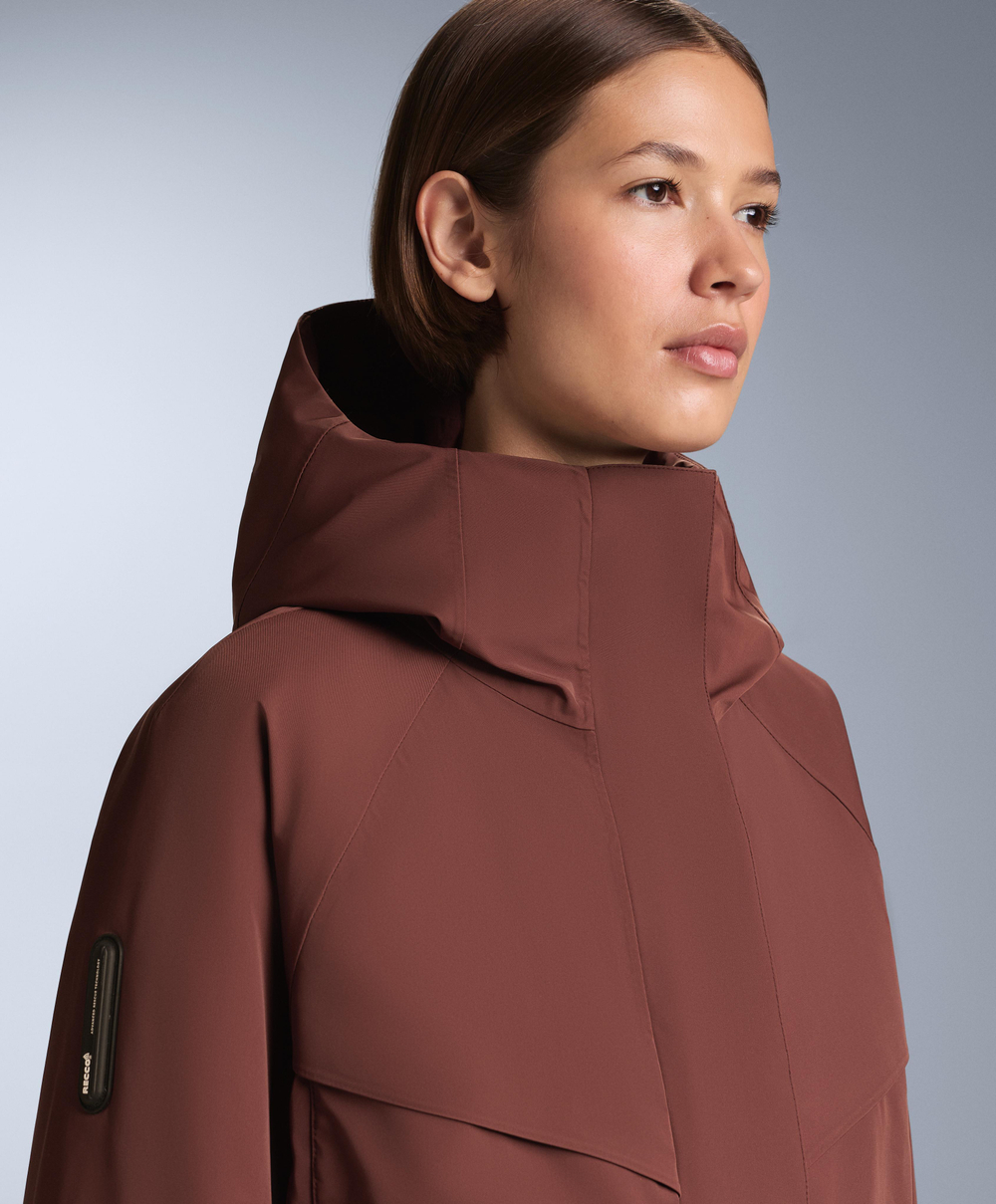 Oysho Водонепроницаемая куртка с карманами Primaloft® Feel the Performance TM SKI, терракотовый