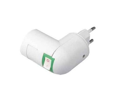 Ecola base Переходник вилка-патрон E27 с выключателем Серебряный APT7SSEAY