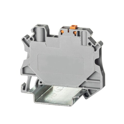 Клемма с размыкателем, тестовые гнезда, винтовой зажим, 2 точки подключения, 4 кв.мм, серая