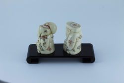 Сет нэцкэ Дзюродзин и Фукурокудзю на подставке