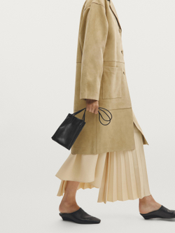 Massimo Dutti Сумка через плечо из кожи наппа, черный