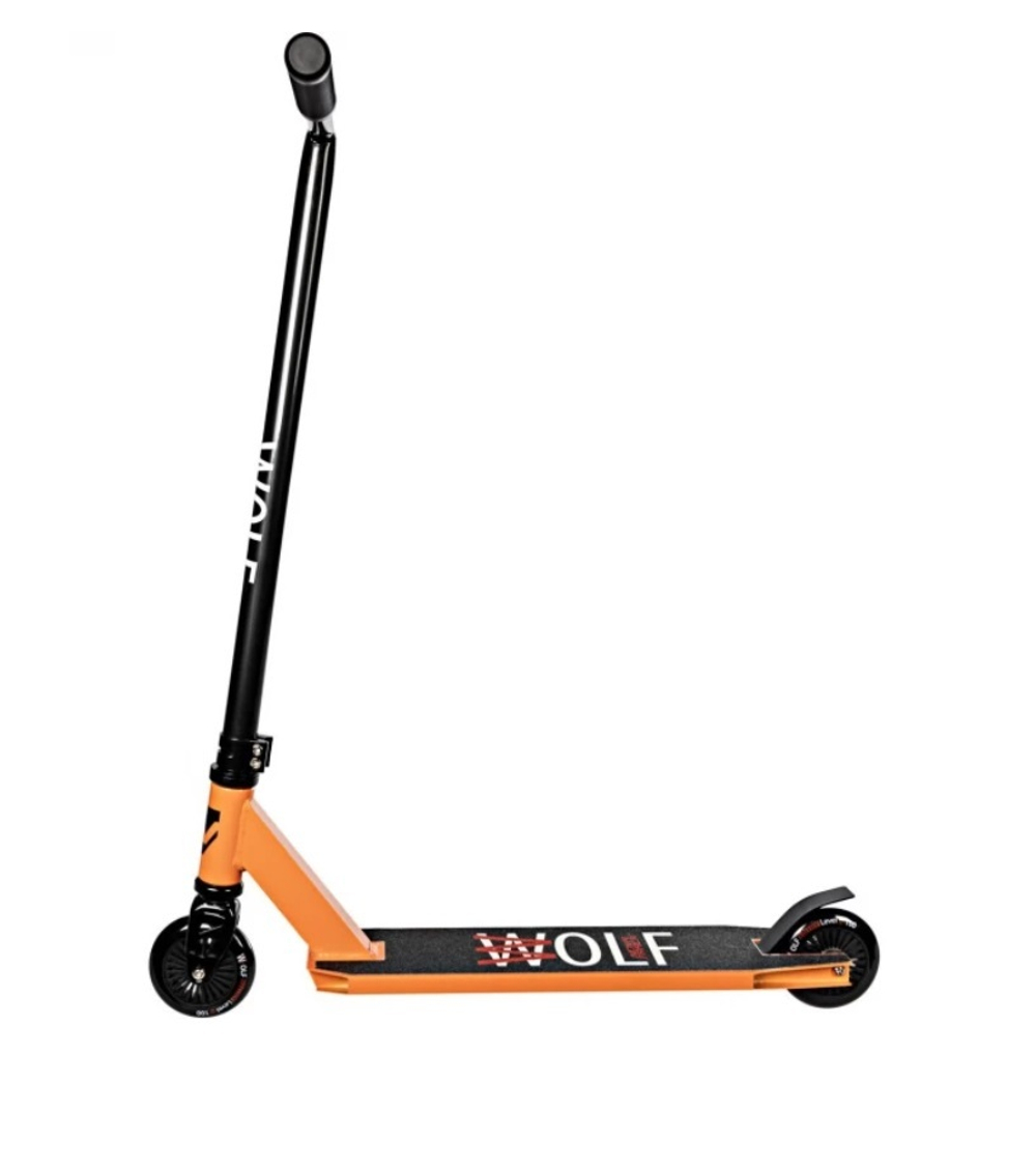 Самокат трюковый Novatrack Wolf 10, 100 мм, оранжевый