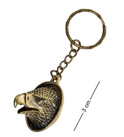 AM-1619 Брелок «Сокол» (латунь, янтарь)