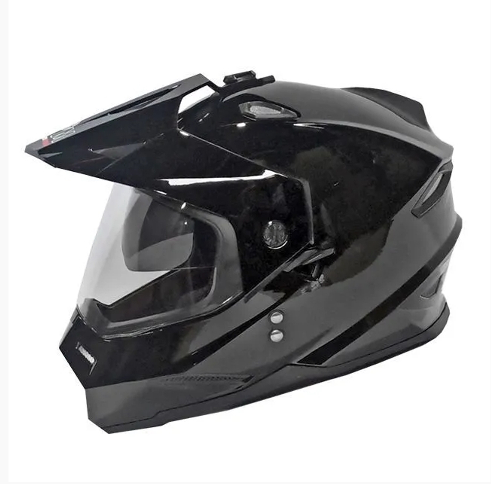 Шлем кроссовый со стеклом AiM JK802 Black Glossy, S